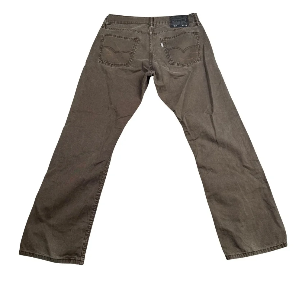 Levis 514 Straight Fit Pants Mens 32x30 Brown Gray Cotton Trousers 005140409